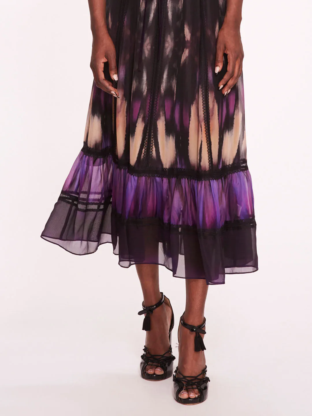 Abstract Viscose Midi Dress sold by Marchesa product image thumbnail 4
