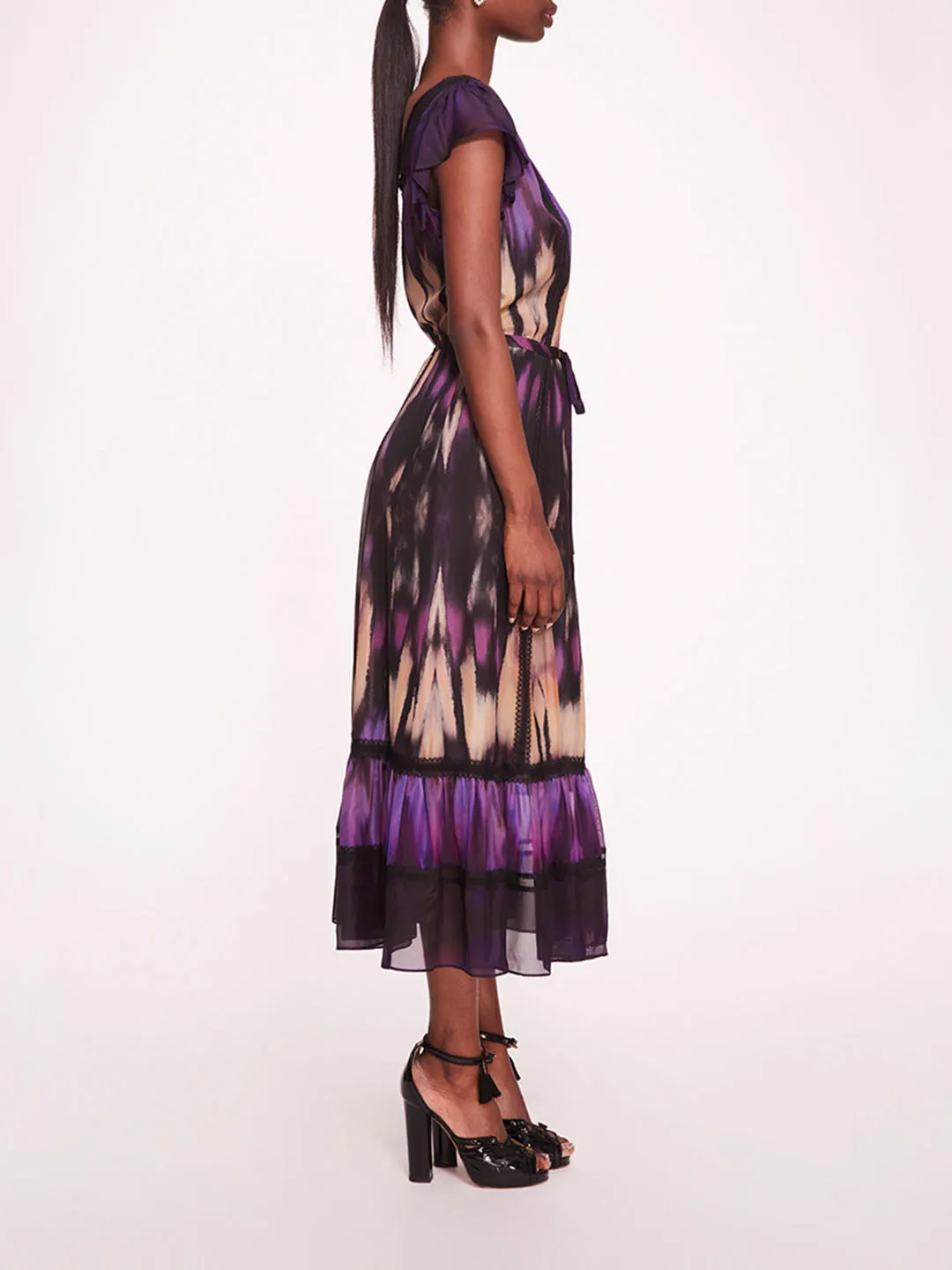 Abstract Viscose Midi Dress sold by Marchesa product image thumbnail 3