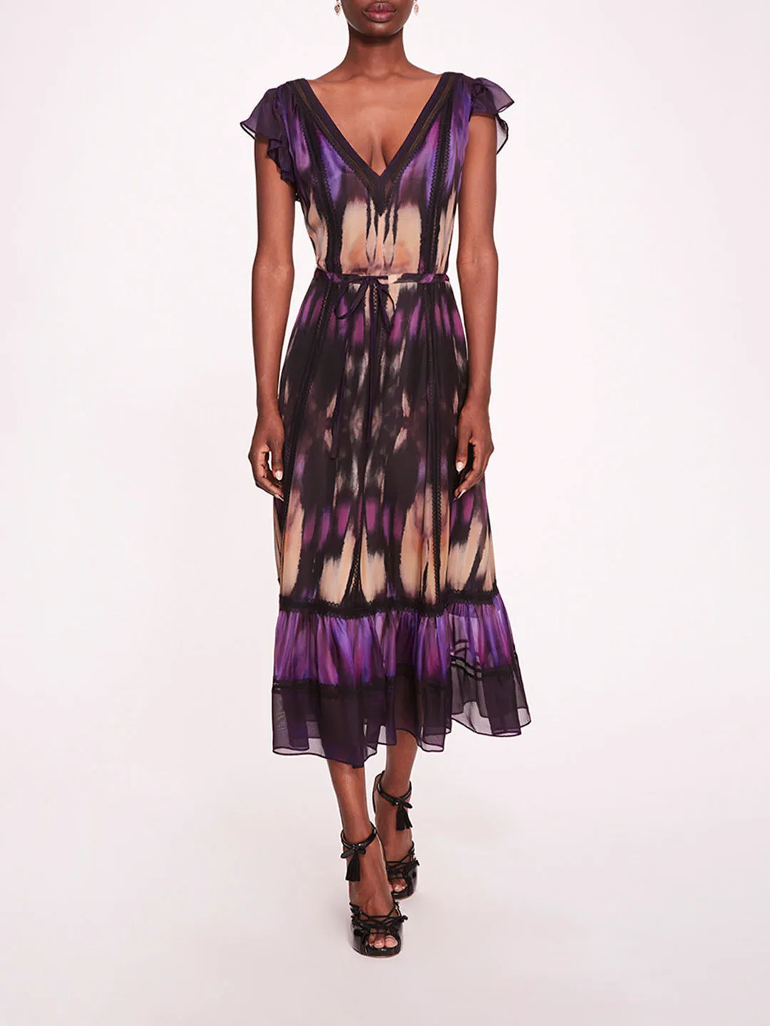 Abstract Viscose Midi Dress sold by Marchesa