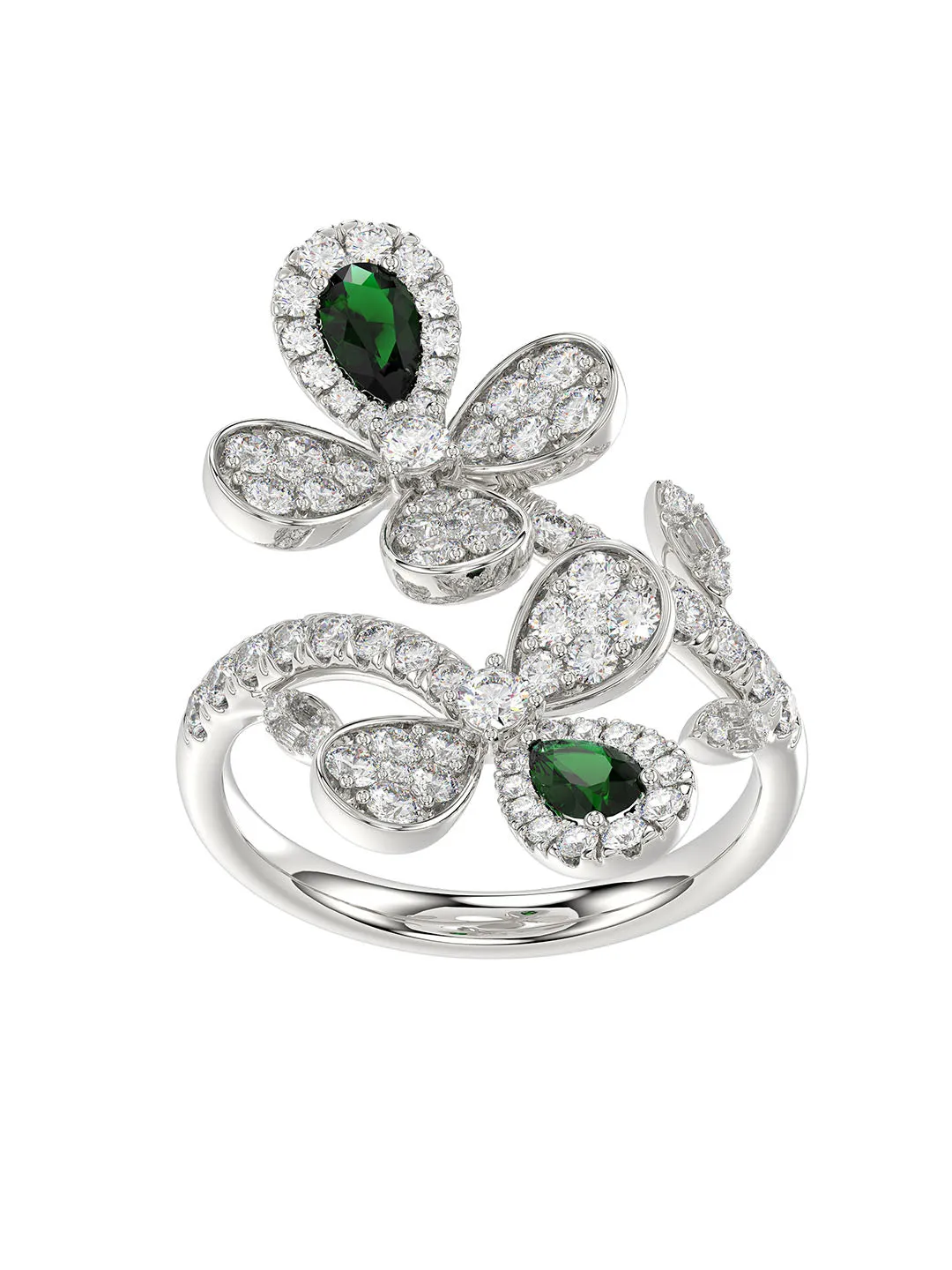 Floral White Gold Ring sold by Marchesa