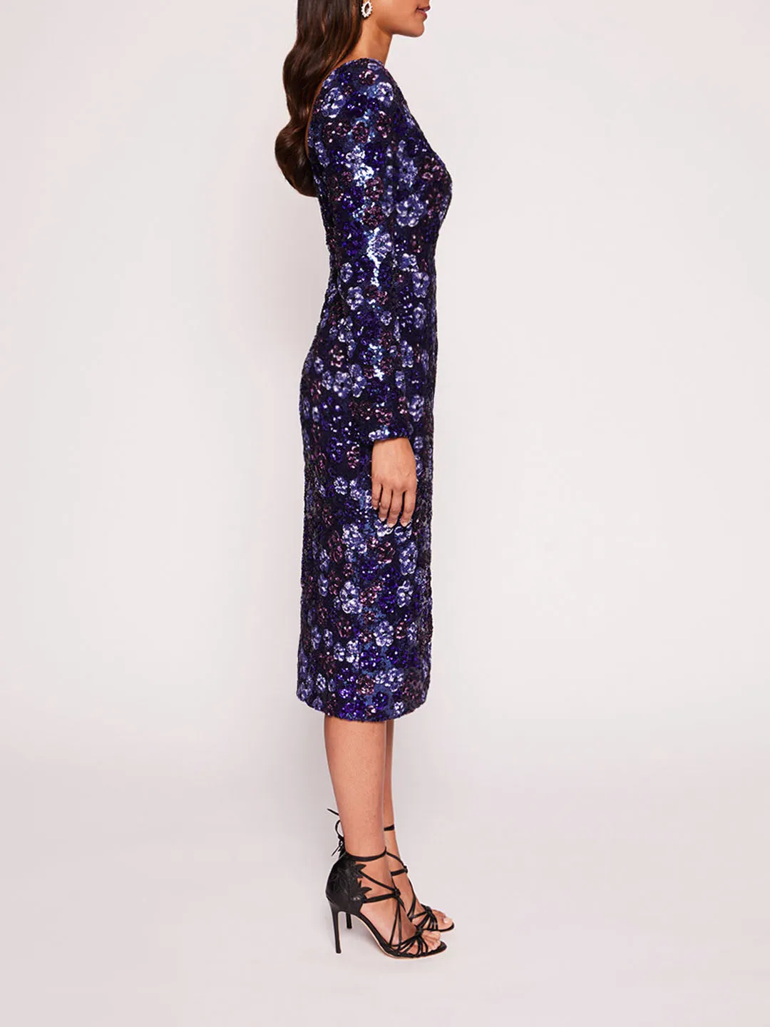 Sequin Bouquets Midi Dress sold by Marchesa product image thumbnail 3