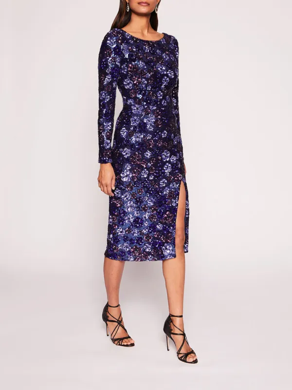 Sequin Bouquets Midi Dress sold by Marchesa