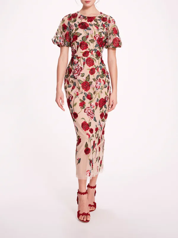 Roses Tulle Midi Dress sold by Marchesa
