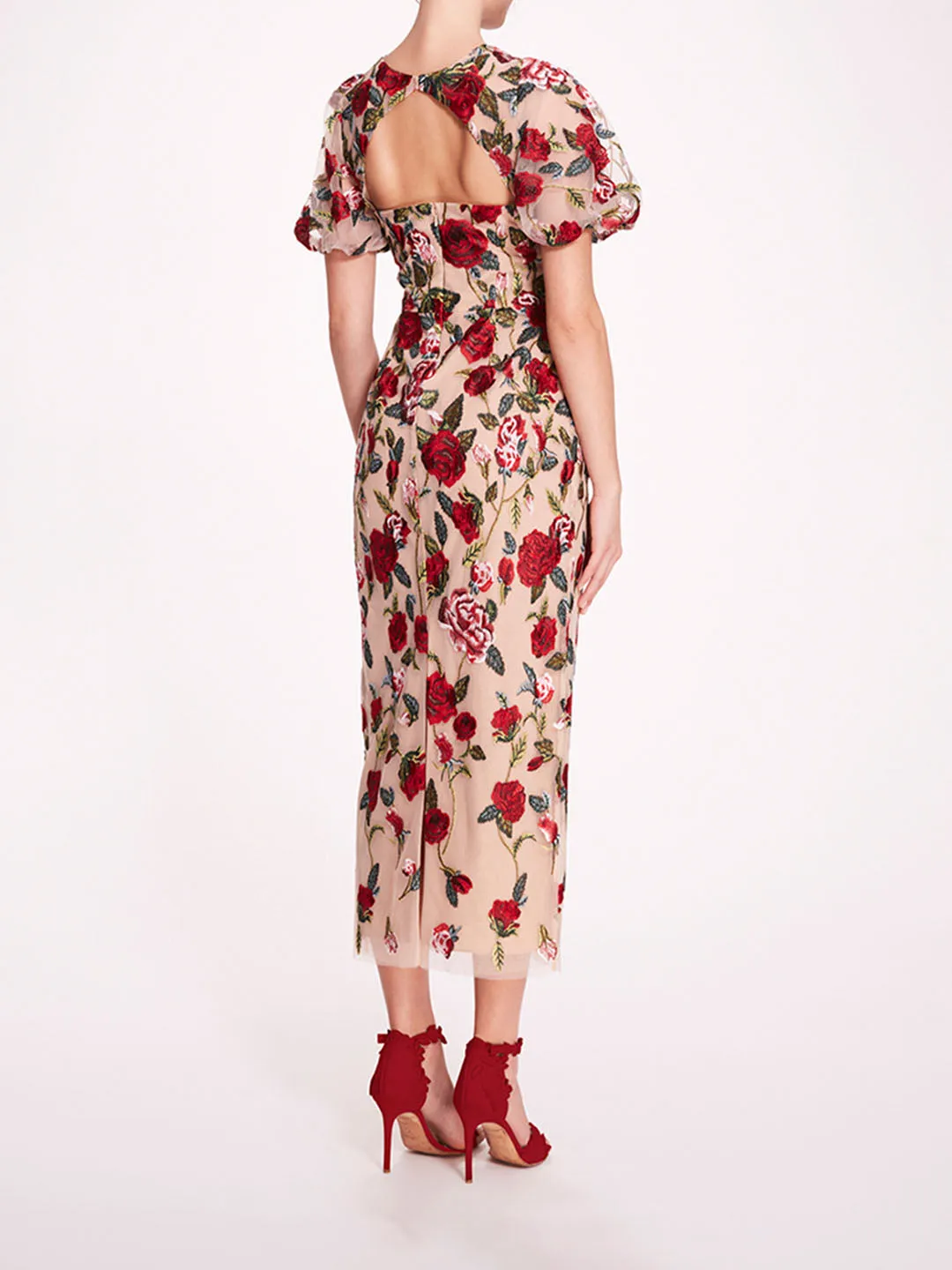 Roses Tulle Midi Dress sold by Marchesa product image thumbnail 2