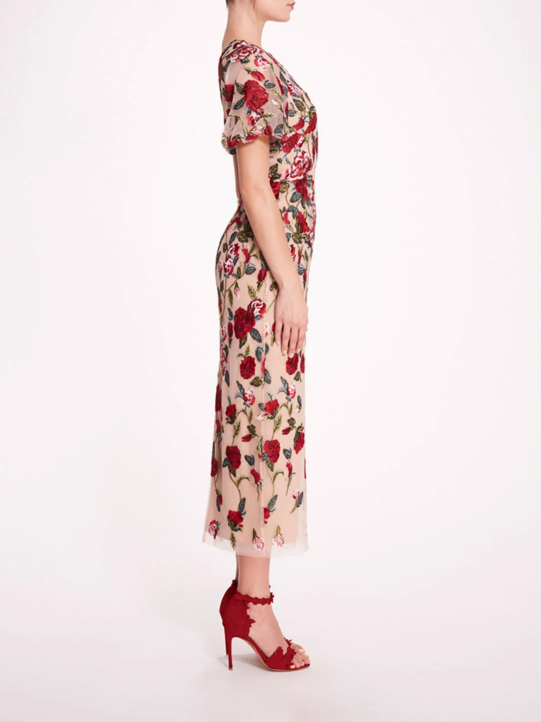 Roses Tulle Midi Dress sold by Marchesa product image thumbnail 3