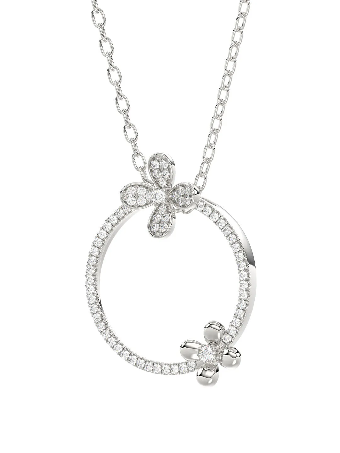 Floral White Gold Pendant Necklace sold by Marchesa product image thumbnail 3