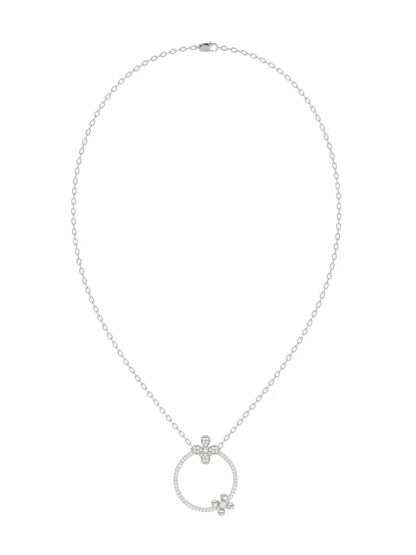 Floral White Gold Pendant Necklace sold by Marchesa