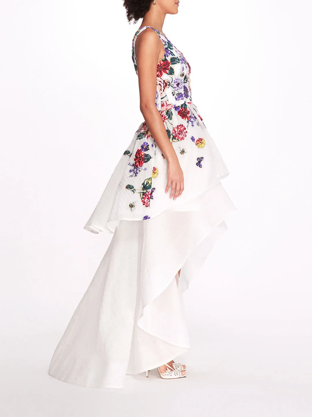 One Shoulder Floral Gown sold by Marchesa product image thumbnail 3