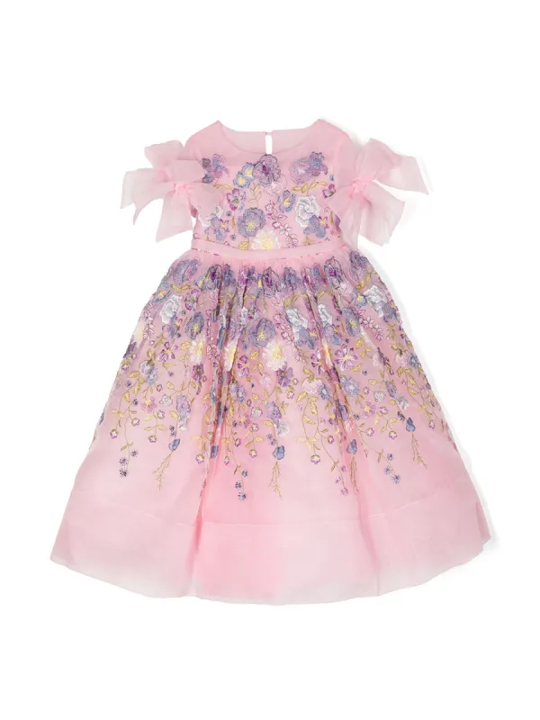 Flower-Embroidered Organza Gown sold by Marchesa