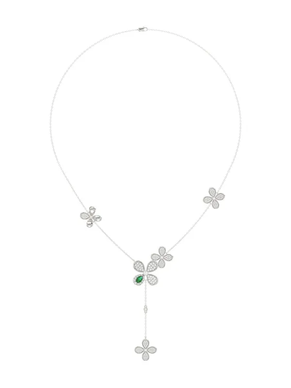 Floral White Gold Y Necklace sold by Marchesa