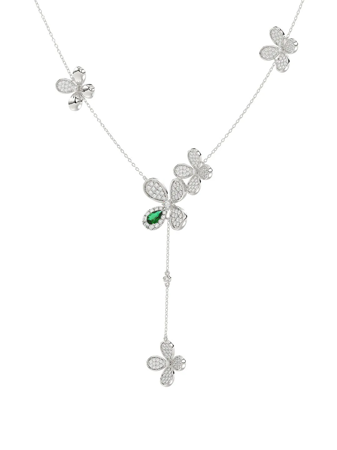 Floral White Gold Y Necklace sold by Marchesa product image thumbnail 3
