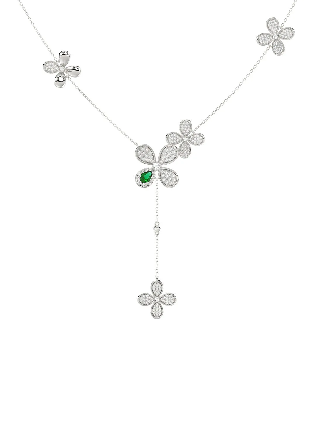 Floral White Gold Y Necklace sold by Marchesa product image thumbnail 2