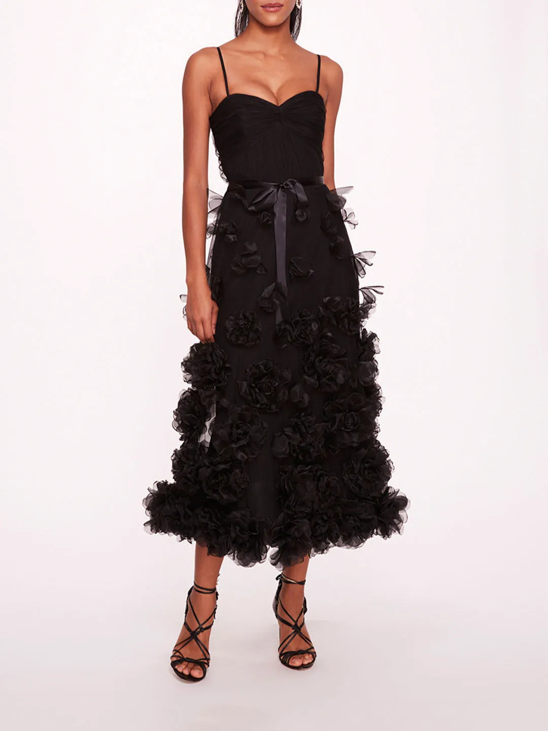 Tulle Rosette Midi Dress sold by Marchesa