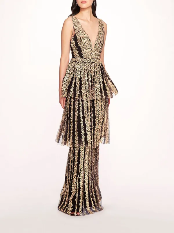 Metallic Filigree Gown sold by Marchesa