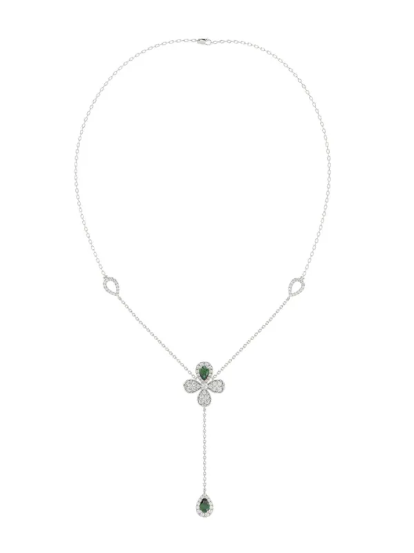 Floral White Gold Y Necklace sold by Marchesa