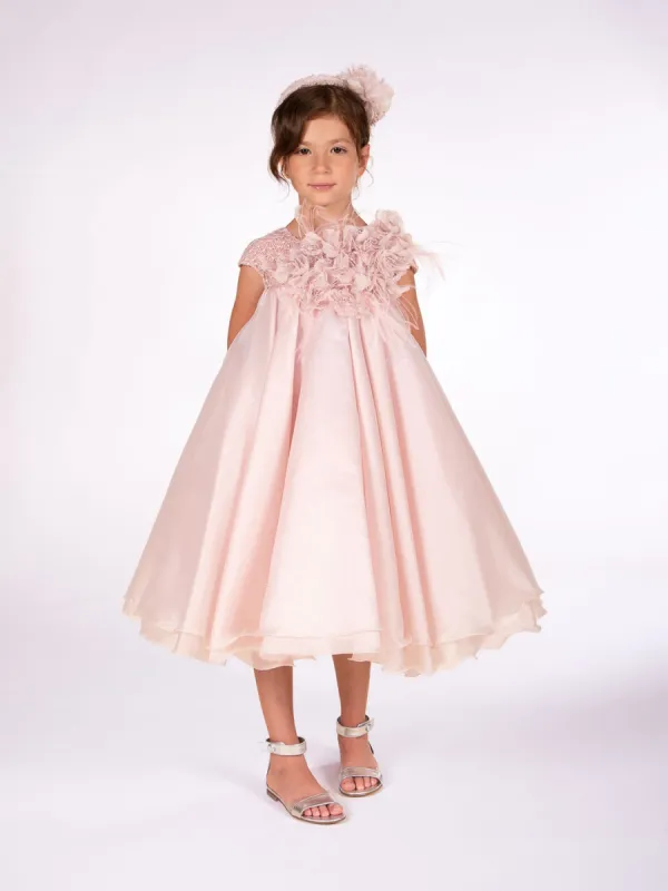 Flower Embellished Tulle Midi Gown sold by Marchesa