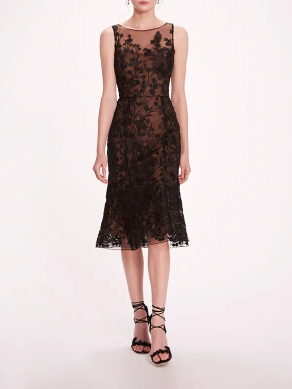Embroidered Tulle Midi Dress sold by Marchesa