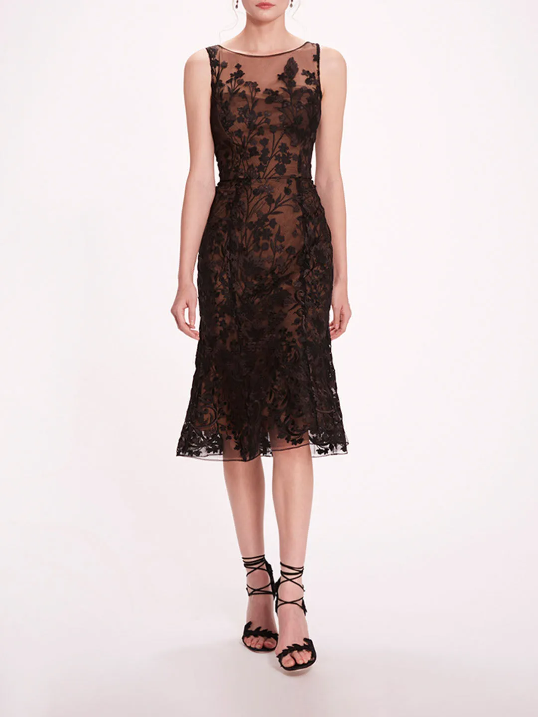 Embroidered Tulle Midi Dress sold by Marchesa