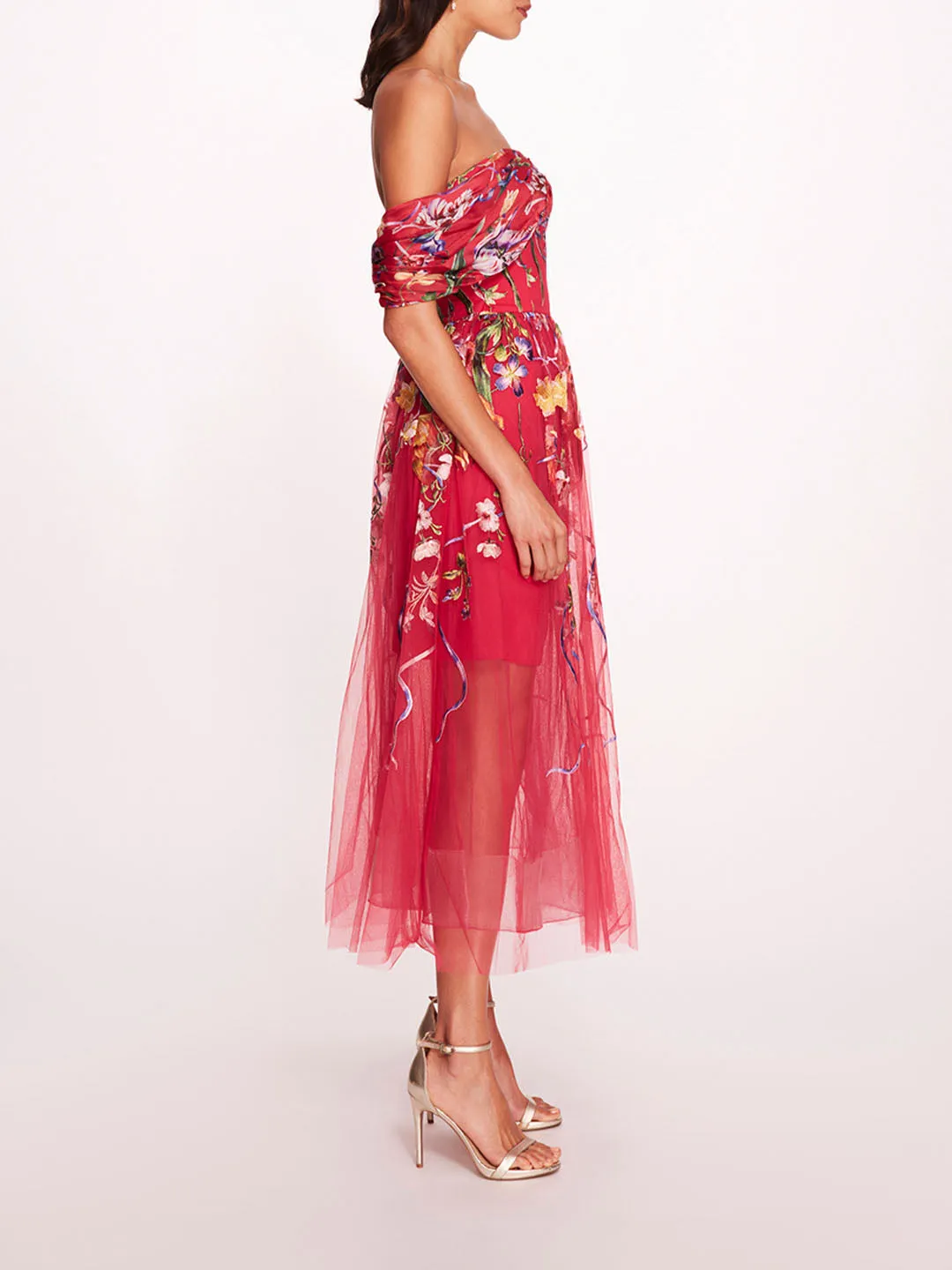 Ribbons Midi Dress sold by Marchesa product image thumbnail 3