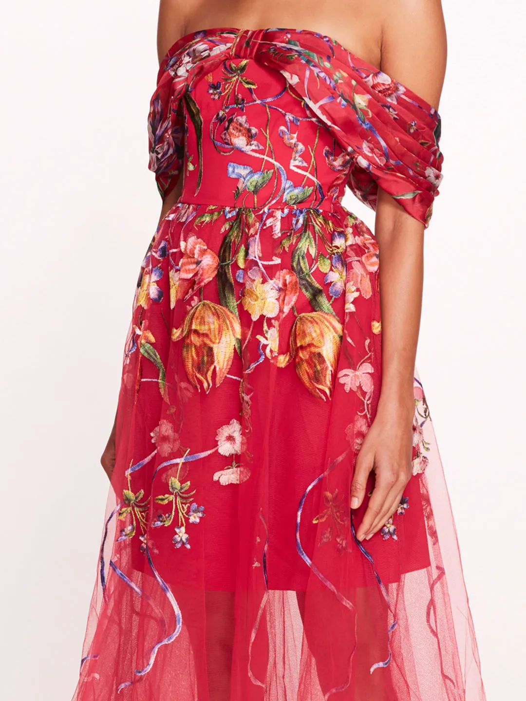 Ribbons Midi Dress sold by Marchesa product image thumbnail 4