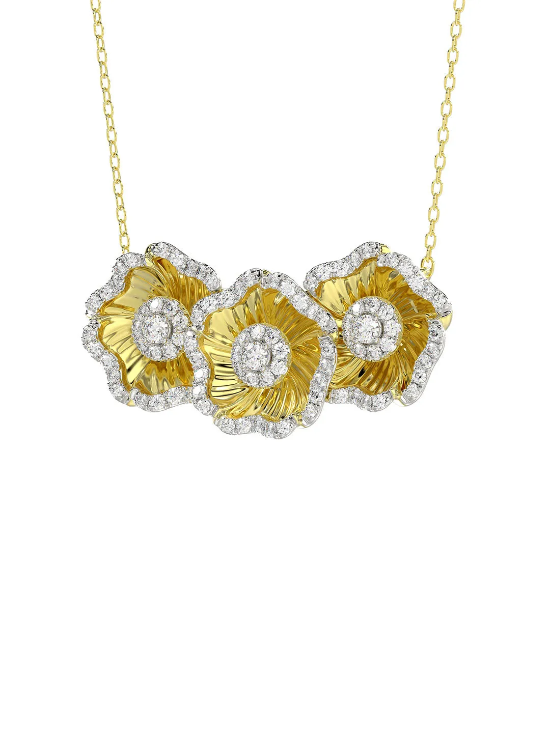 Halo Flower Yellow Pendant Necklace sold by Marchesa product image thumbnail 3