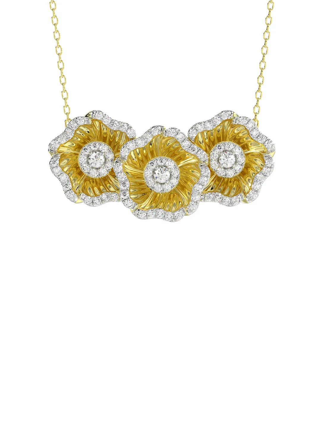 Halo Flower Yellow Pendant Necklace sold by Marchesa product image thumbnail 2