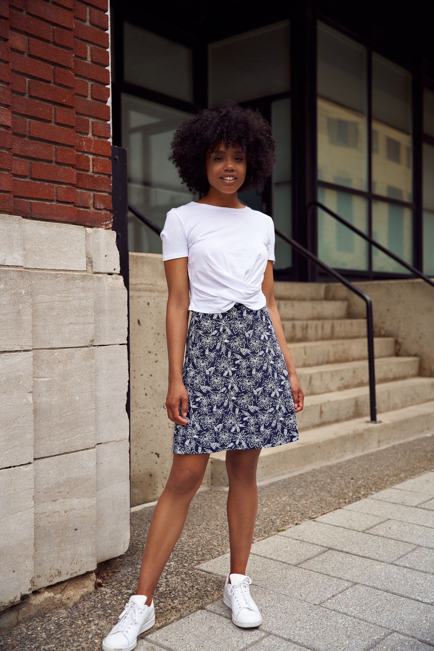 Emily Navy/White Flower Skirt sold by Margaret M product image thumbnail 2