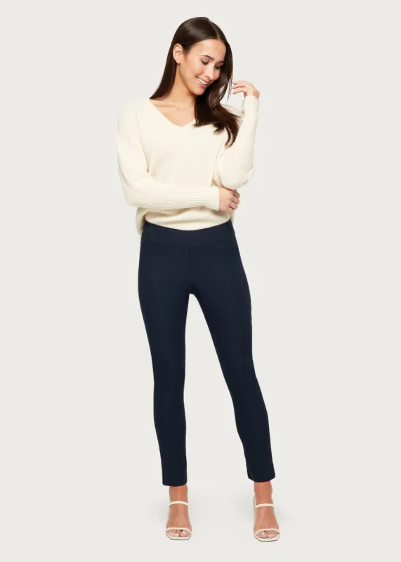 Marlie Navy Tonal Jacquard Slimming Pant sold by Margaret M