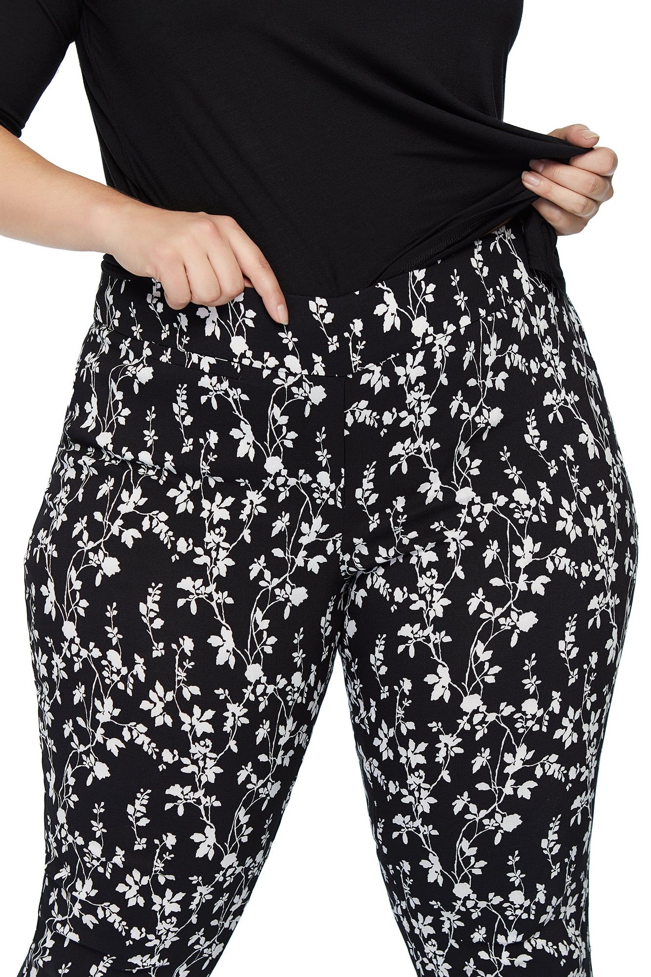 Marlie Black/White Floral Slimming Pant sold by Margaret M product image thumbnail 5