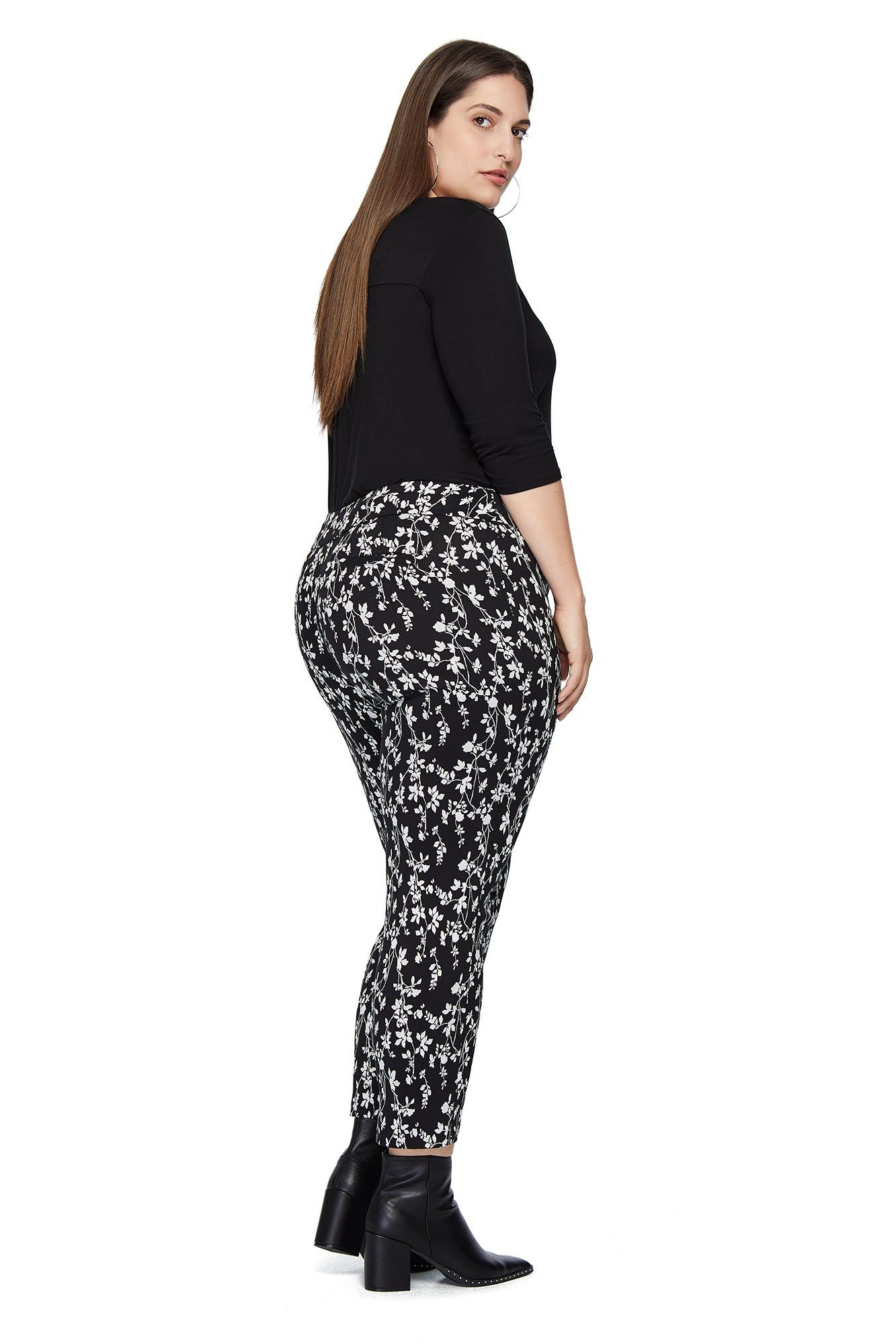 Marlie Black/White Floral Slimming Pant sold by Margaret M product image thumbnail 2
