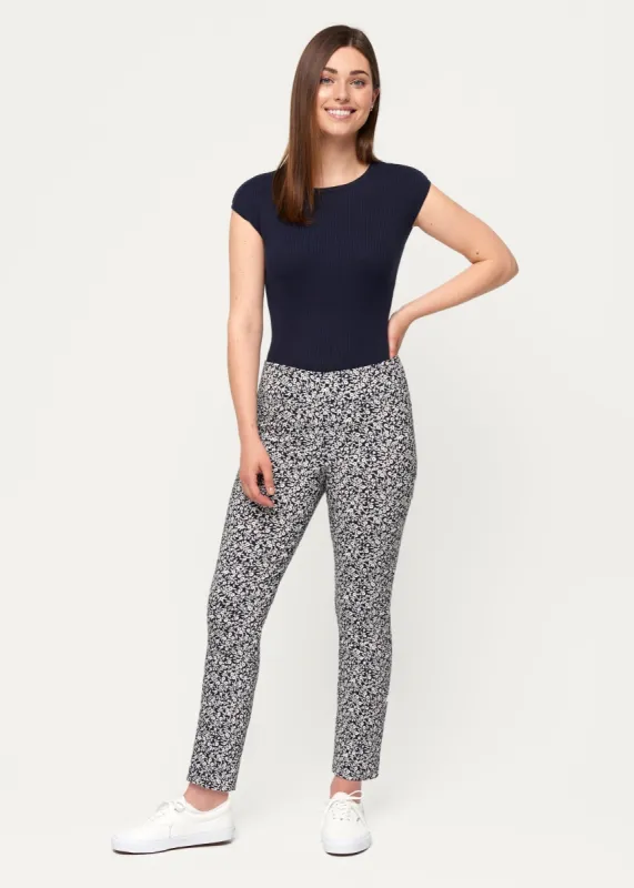 Marlie White Ditsy Floral Slimming Pant sold by Margaret M