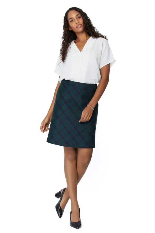 Emily Textured Green/Navy Plaid Skirt sold by Margaret M
