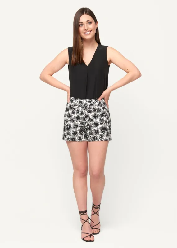 Lily Black/White Flower Short sold by Margaret M