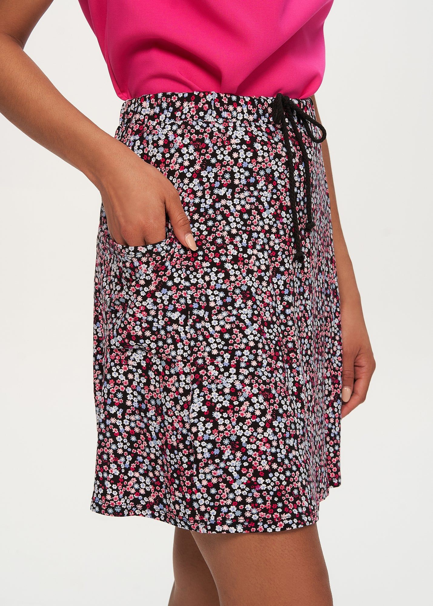 Vivian Multi Flower Skirt with side pockets sold by Margaret M product image thumbnail 2