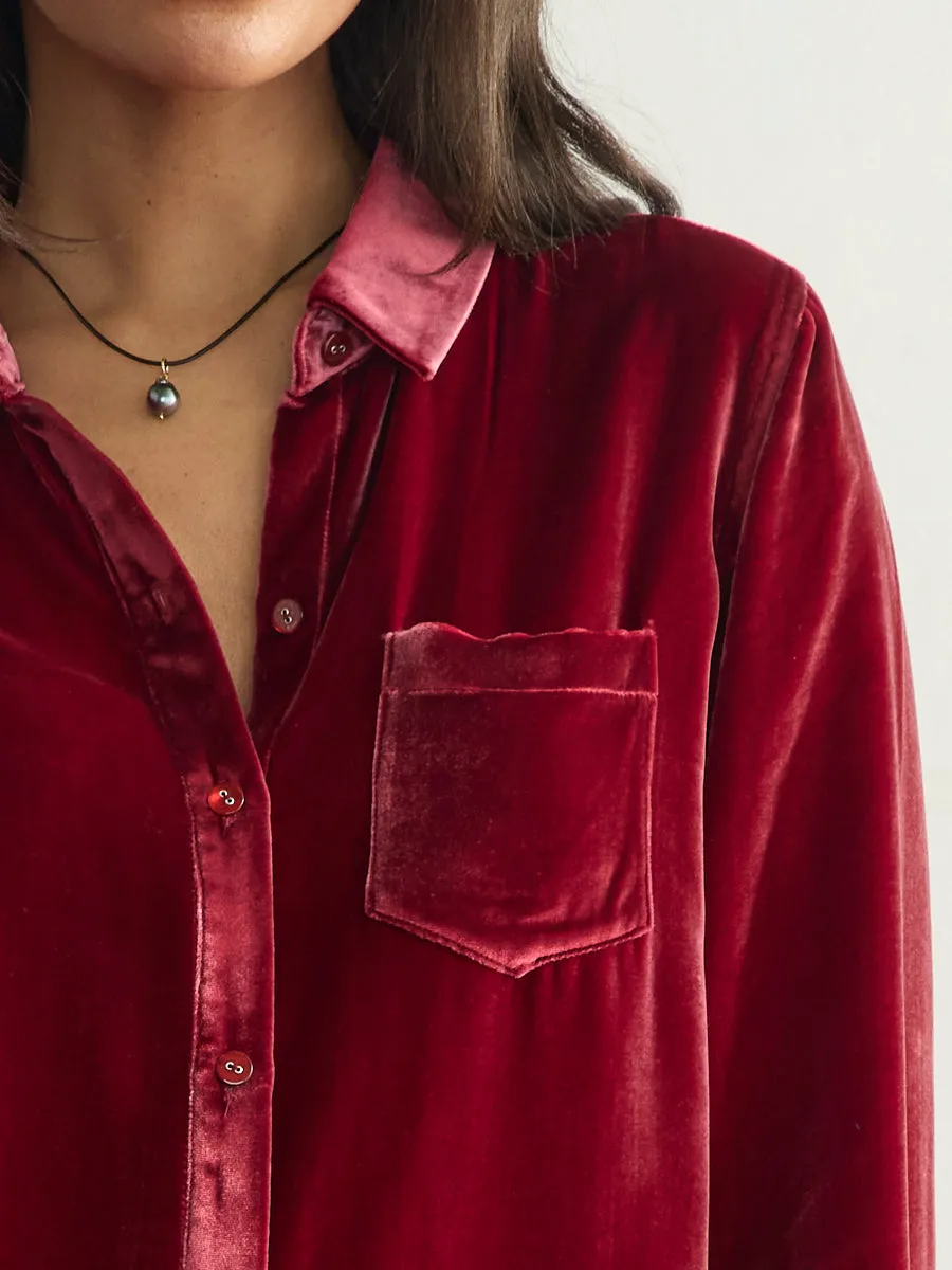 VELVET BUTTON DOWN SHIRT sold by Margaret O'Leary product image thumbnail 2