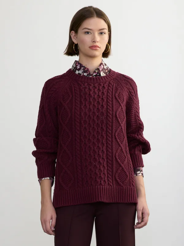 DEIDRE CABLE PULLOVER made by Margaret O'Leary
