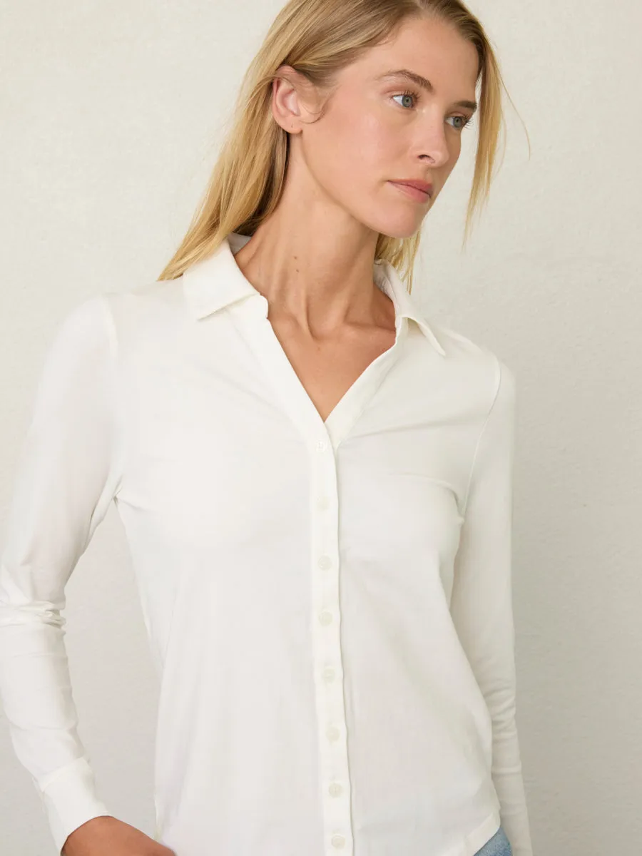 STRETCH PIMA LONG SLEEVE SHIRT sold by Margaret O'Leary product image thumbnail 5