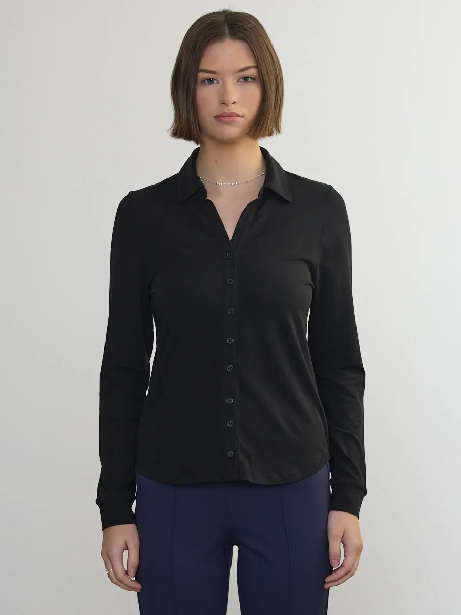 STRETCH PIMA LONG SLEEVE SHIRT sold by Margaret O'Leary product image thumbnail 3