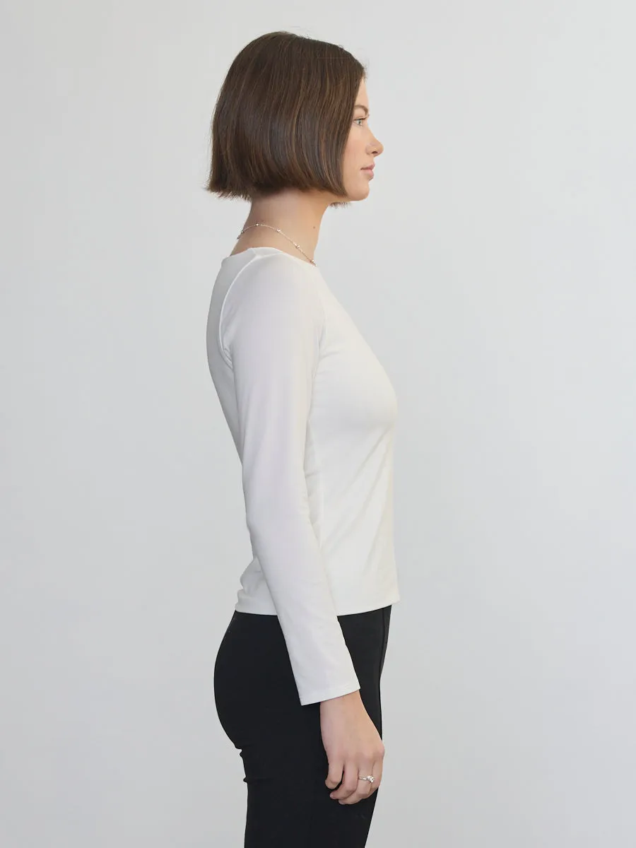 LONG SLEEVE PIMA BOAT NECK sold by Margaret O'Leary product image thumbnail 4