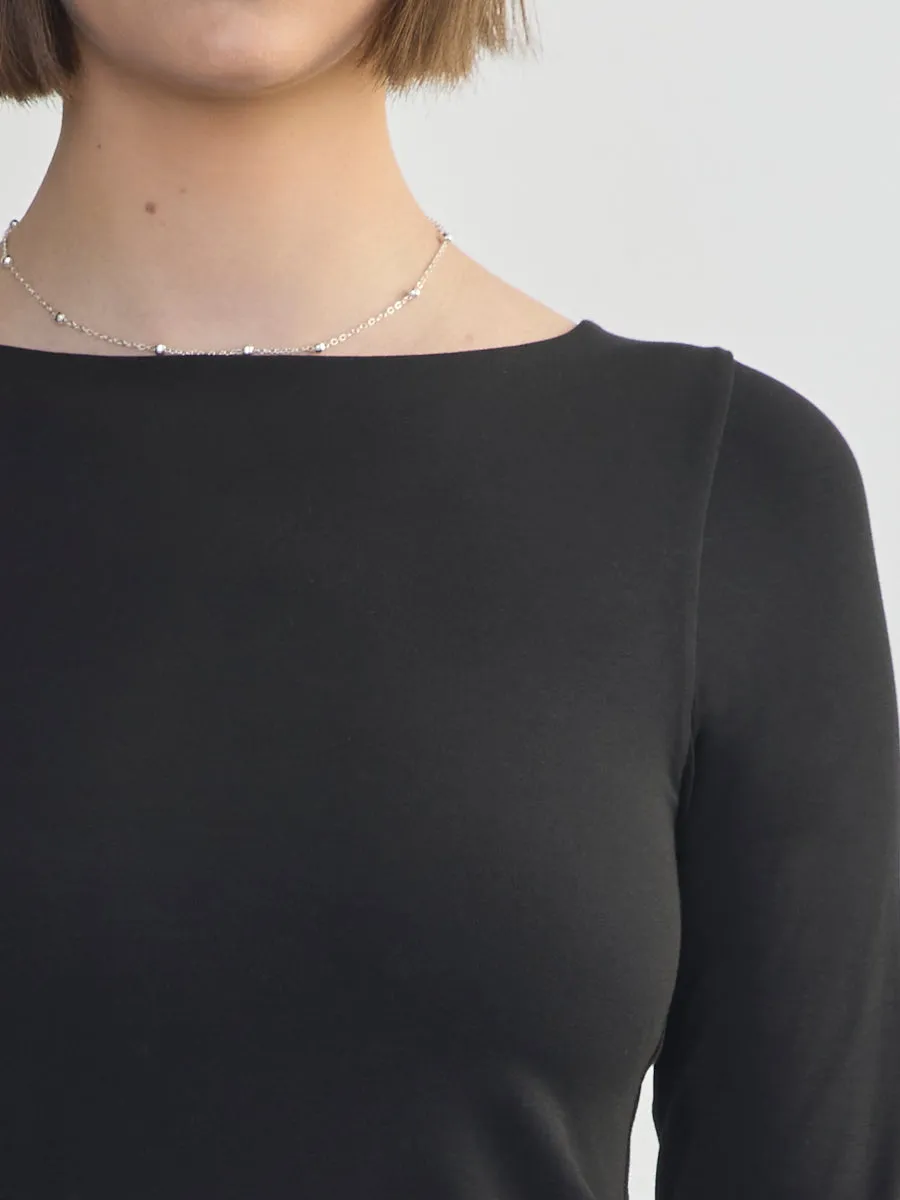 LONG SLEEVE PIMA BOAT NECK sold by Margaret O'Leary product image thumbnail 2