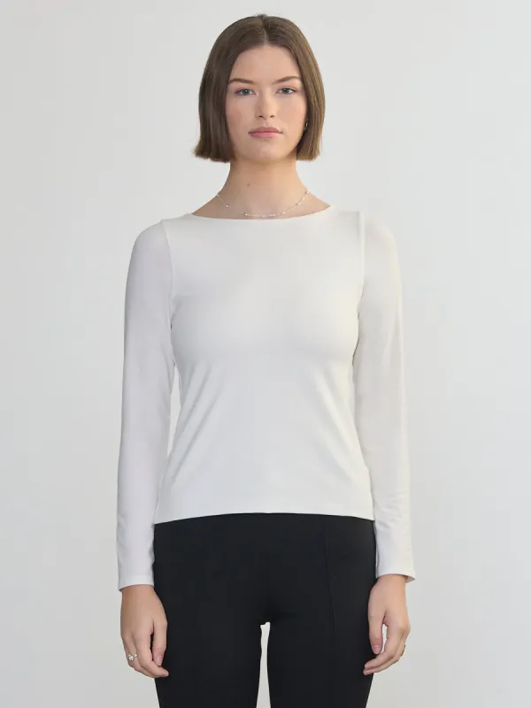 LONG SLEEVE PIMA BOAT NECK sold by Margaret O'Leary