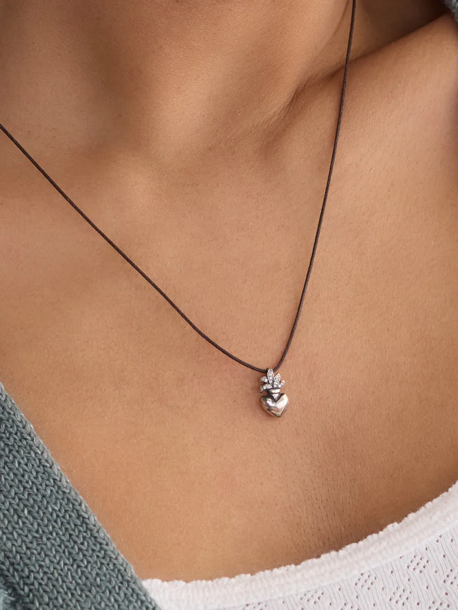 PAVE DIAMOND SACRED HEART NECKLACE sold by Margaret O'Leary