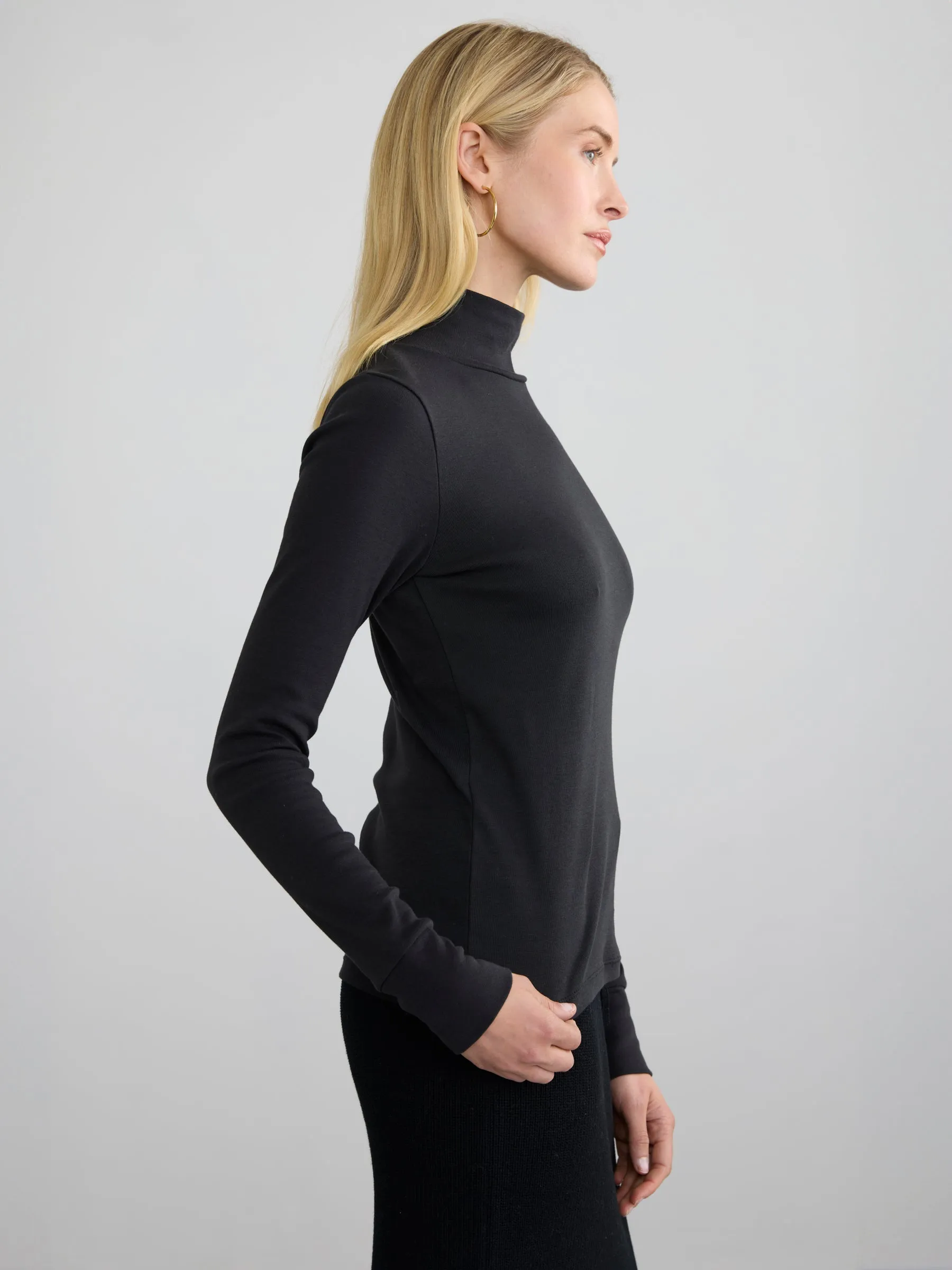 RIBBED COTTON L/S TURTLENECK sold by Margaret O'Leary product image thumbnail 4
