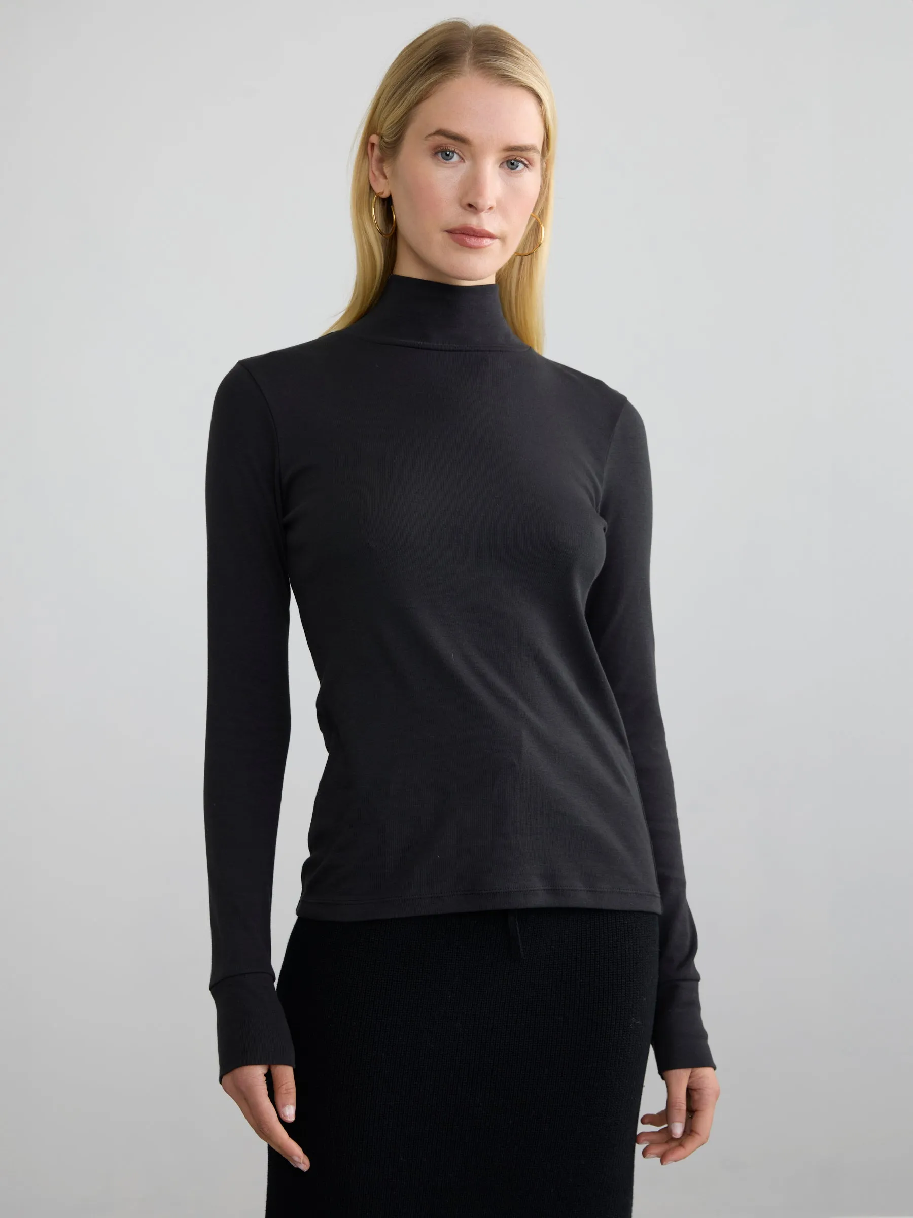 RIBBED COTTON L/S TURTLENECK sold by Margaret O'Leary product image thumbnail 3