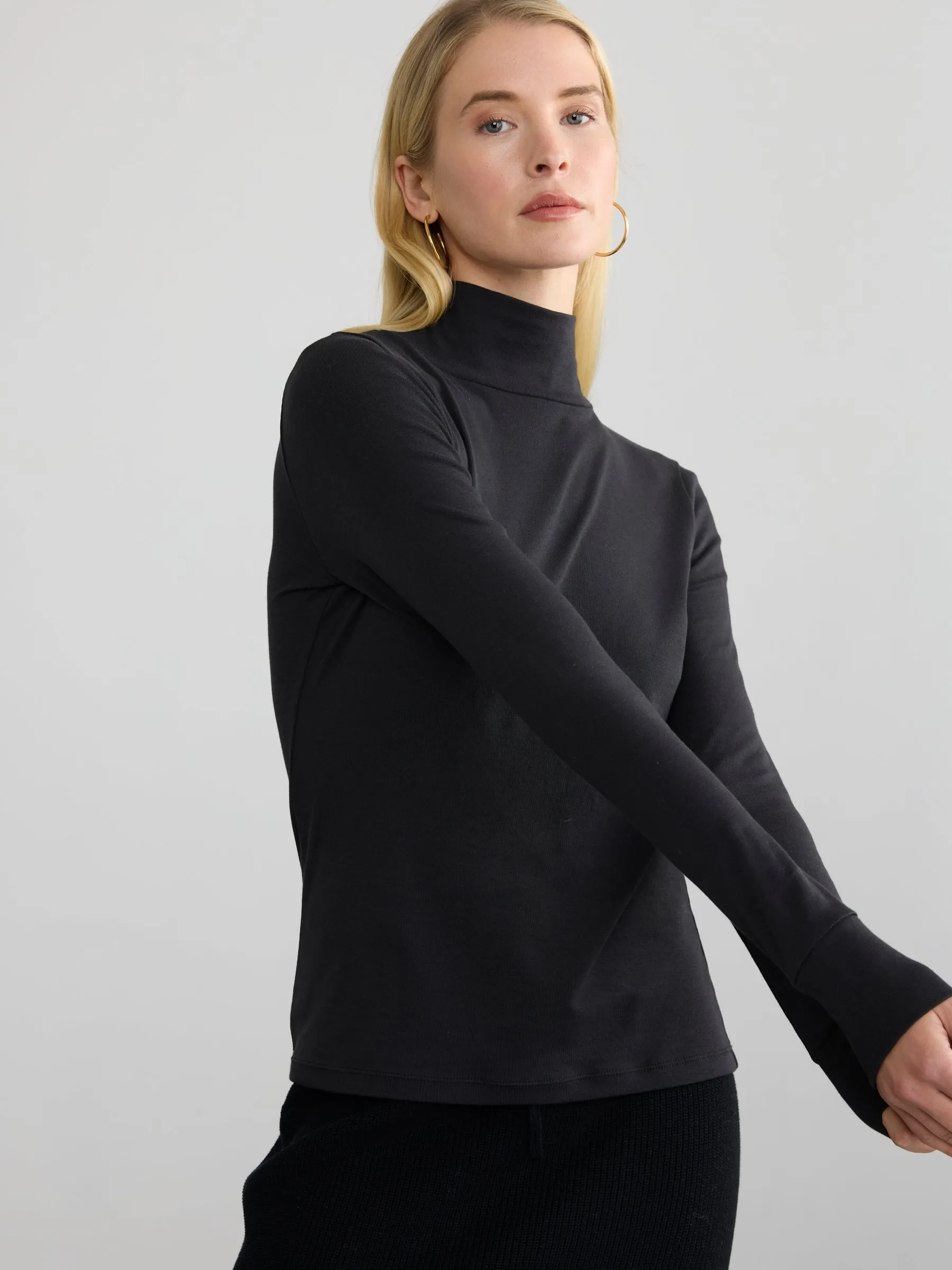 RIBBED COTTON L/S TURTLENECK sold by Margaret O'Leary product image thumbnail 2