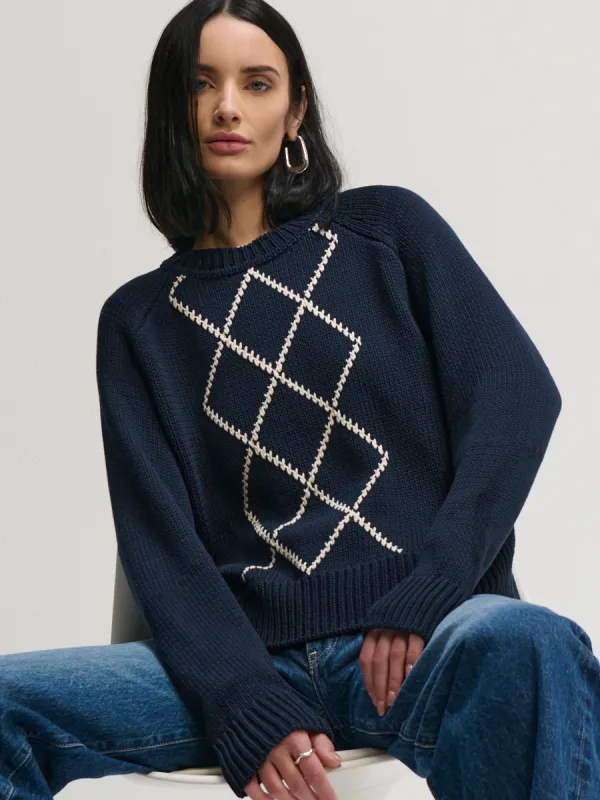 DIAMOND PULLOVER made by Margaret O'Leary