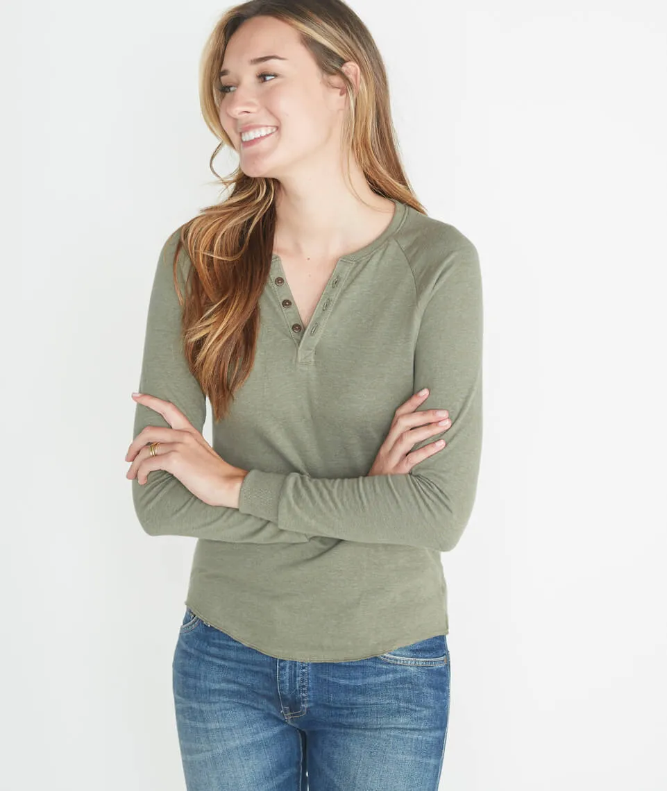 Double Knit Henley in Admiral Green sold by Marine Layer product image thumbnail 3