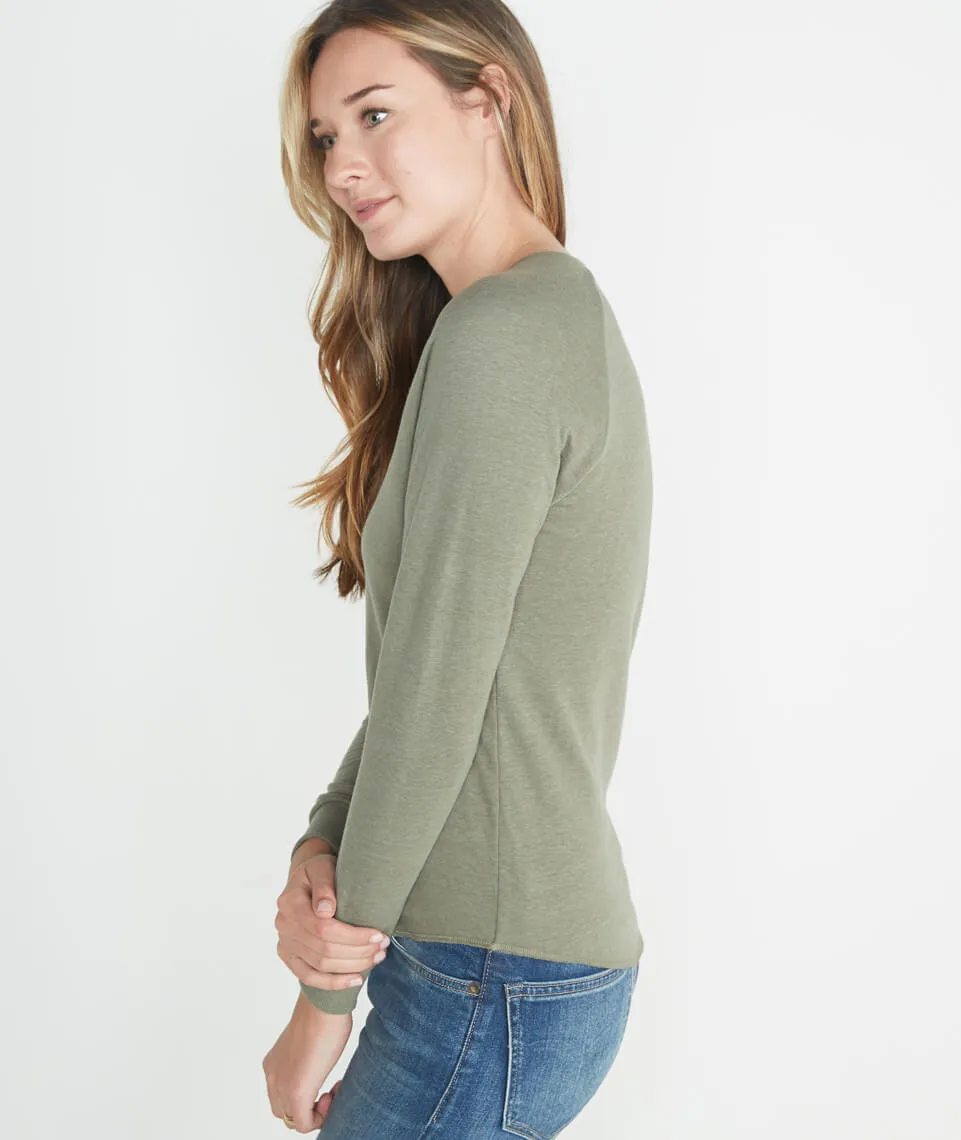 Double Knit Henley in Admiral Green sold by Marine Layer product image thumbnail 4