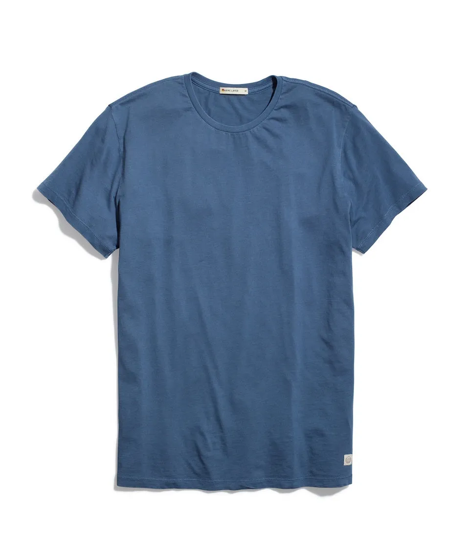 Signature Crew Tee in China Blue sold by Marine Layer