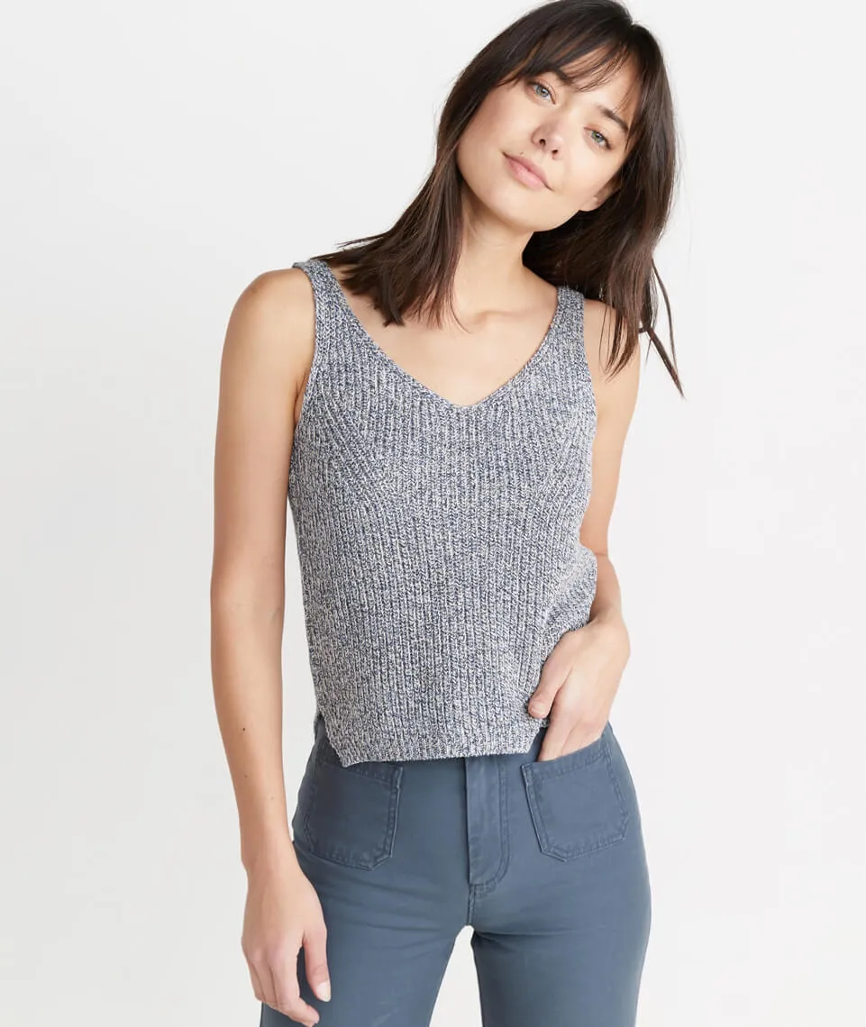 Helena Tank in Marled Blue sold by Marine Layer